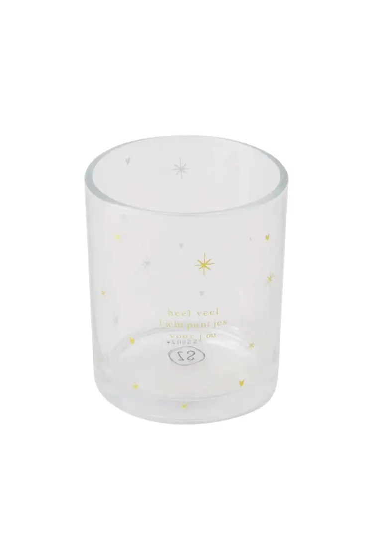 Zusss Zusss | Waxinelichthouder glas sterren goud