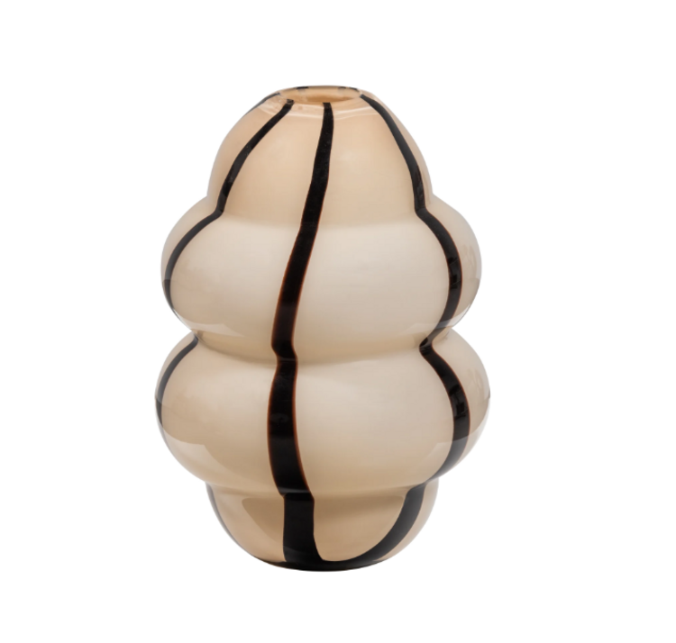 WOOOD Woood | Vaas Kency glas met streep