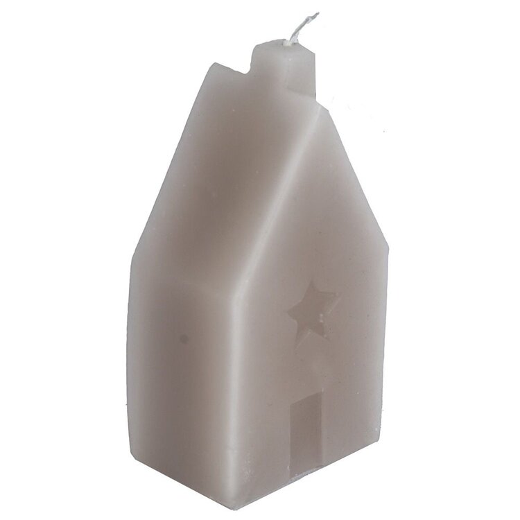 Selected by Selected by | Kaars huisje beige 11cm