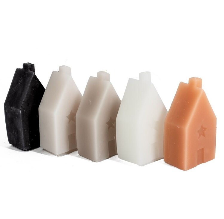 Selected by Selected by | Kaars huisje beige 11cm