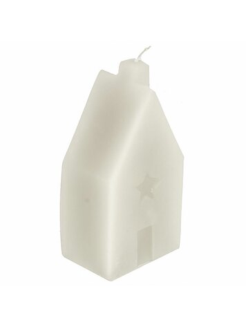 Selected by Selected by | Kaars huisje wit 11cm