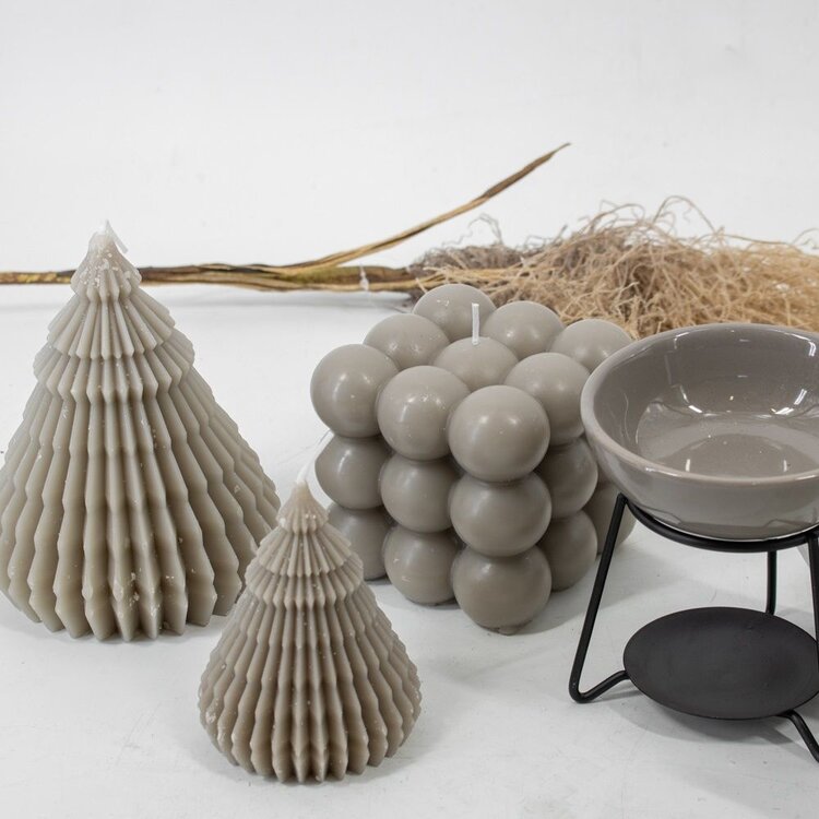 Selected by Selected by | Kaars boom taupe 14cm