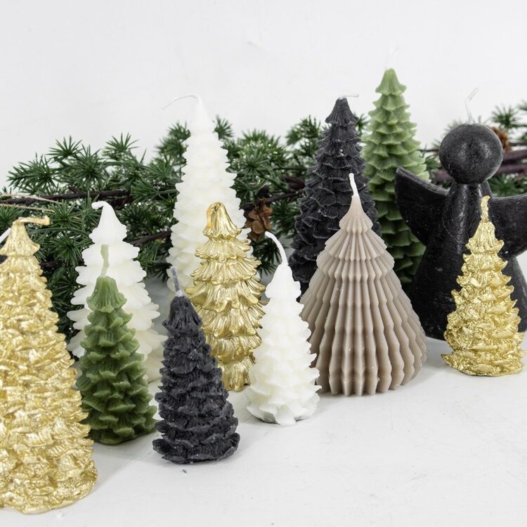 Selected by Selected by | Kaars boom taupe 7x7x10cm