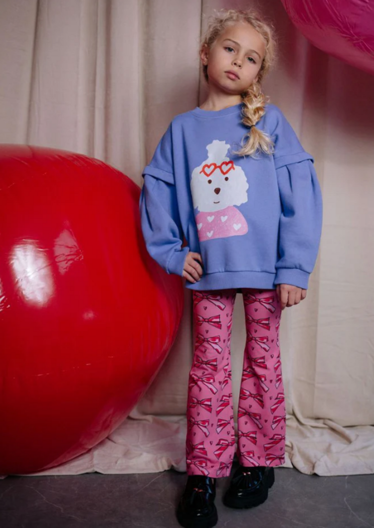 Daily Brat Daily Brat | Flared broek Love bow pink