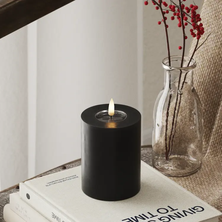 Deluxe Homeart Deluxe Homeart | LED Kaars zwart 7.5x10cm