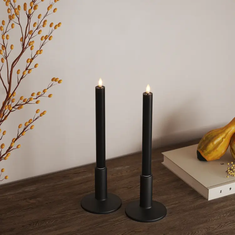 Deluxe Homeart Deluxe Homeart | LED dinerkaars zwart 24cm | 2stuks
