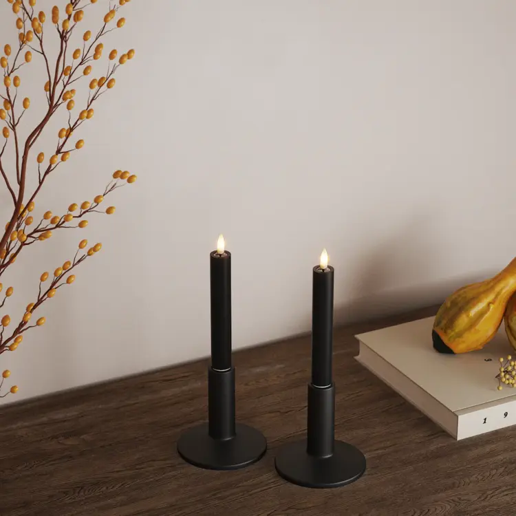 Deluxe Homeart Deluxe Homeart | LED dinerkaars zwart 15cm | 2stuks