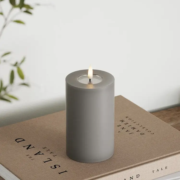 Deluxe Homeart Deluxe Homeart | LED Kaars grijs 7.5x12.5cm