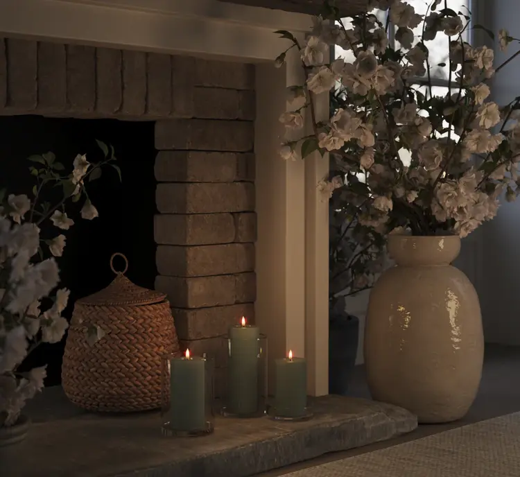 Deluxe Homeart Deluxe Homeart | LED Kaars saliegroen 7.5x15cm