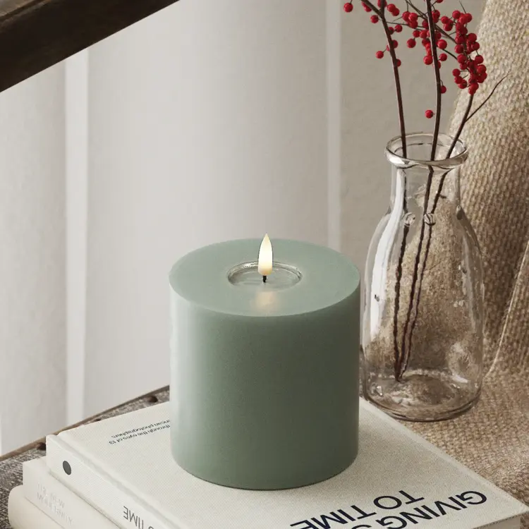 Deluxe Homeart Deluxe Homeart | LED Kaars saliegroen 10x10cm