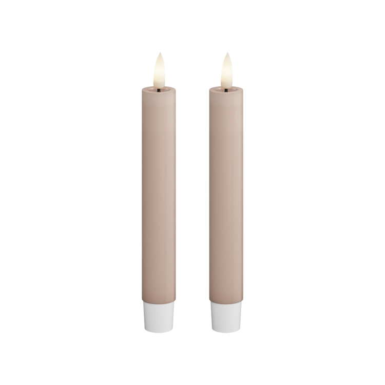 Deluxe Homeart Deluxe Homeart | Led dinerkaars taupe/roze 15 cm | 2stuks