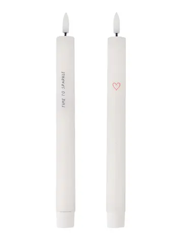 Zusss Zusss | Set van 2 ledkaarsen time to sparkle wit