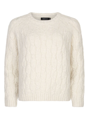 Ydence Ydence | Sweater Fiene gebreid ecru