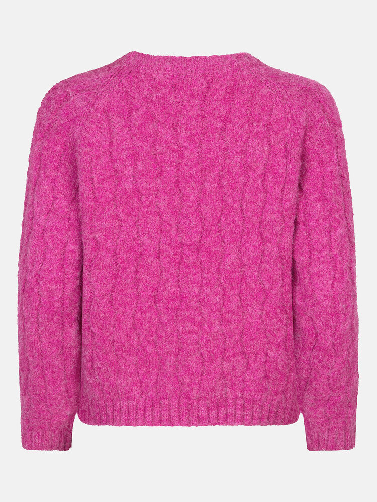 Ydence Ydence | Sweater Fiene gebreid fuchsia