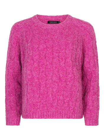 Ydence Ydence | Sweater Fiene gebreid fuchsia