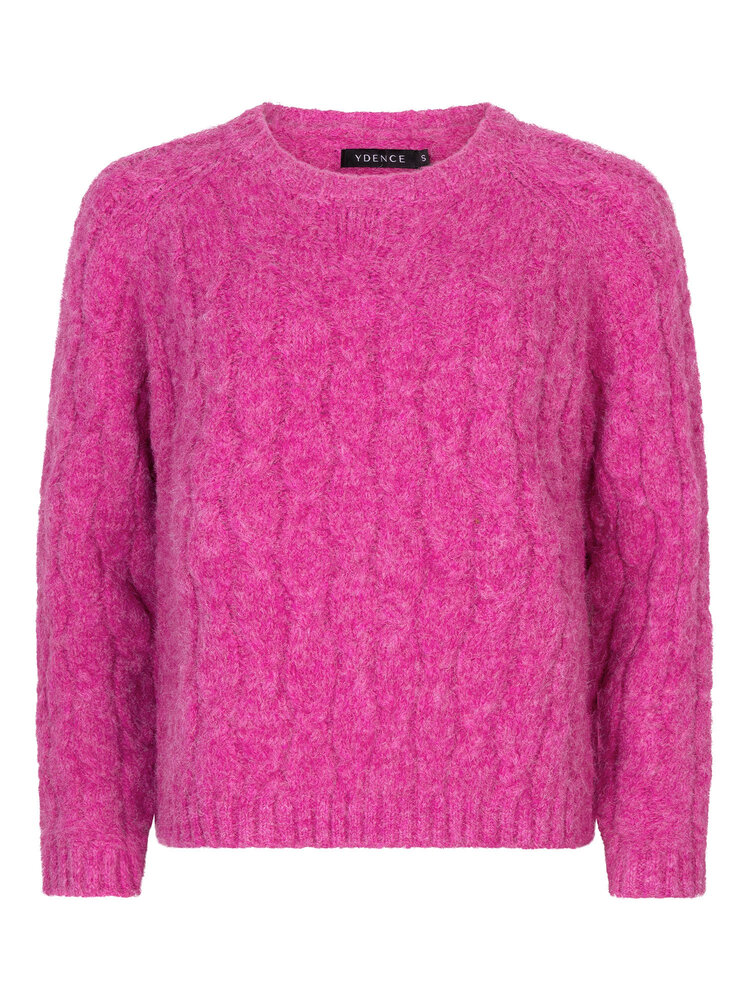 Ydence Ydence | Sweater Fiene gebreid fuchsia