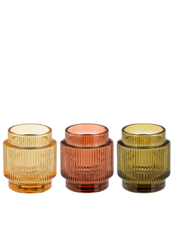 Selected by Selected by | Theelichthouder geel oranje groen 8x7cm