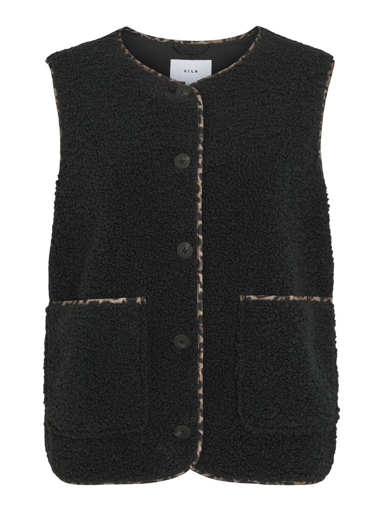 Vila Vila | Gilet Ada teddy black leopard