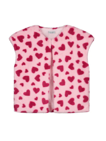 Daily Brat Daily Brat | Gilet teddy hartjes pink
