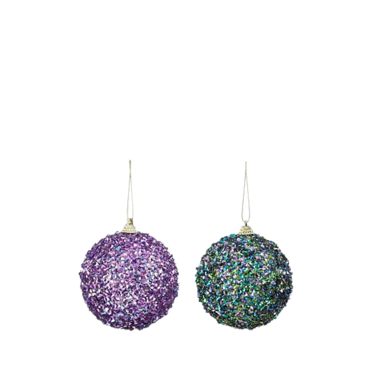 Selected by Selected by | Kerstbal onbreekbaar lila/groen 8cm