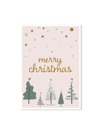 Villa Madelief Villa Madelief | Kerstkaart merry christmas groen