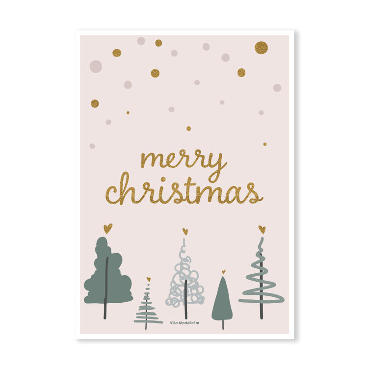Villa Madelief Villa Madelief | Kerstkaart merry christmas groen
