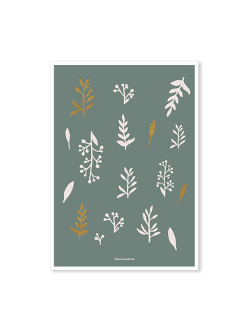 Villa Madelief Villa Madelief | Kerstkaart leaves groen