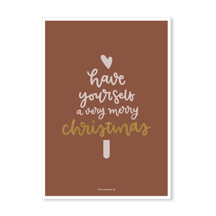 Villa Madelief Villa Madelief | Kerstkaart have your self a very merry christmas rood