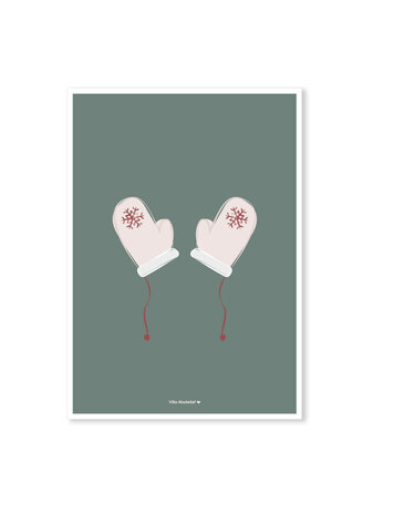 Villa Madelief Villa Madelief | Kerstkaart wanten groen