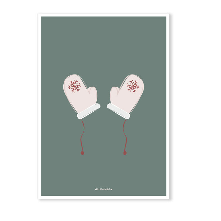 Villa Madelief Villa Madelief | Kerstkaart wanten groen