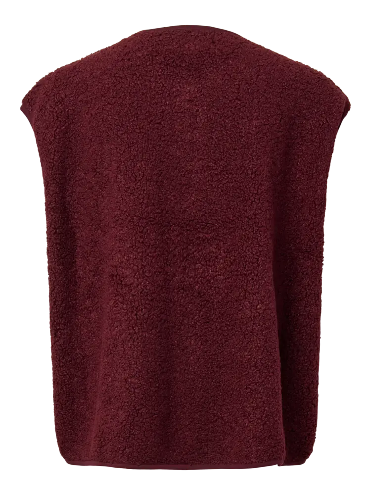 Pieces Pieces | Teddy gilet Katty tawny port