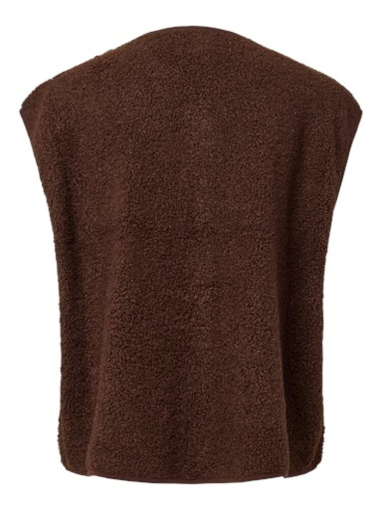 Pieces Pieces | Teddy gilet Katty Chicory coffee