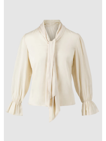 Zusss Zusss | Satijnen top met strik beige