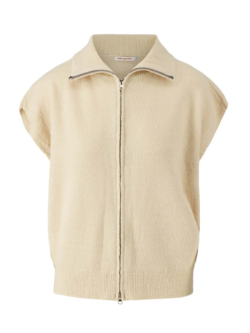 Zusss Zusss | Mouwloos vestje rits beige