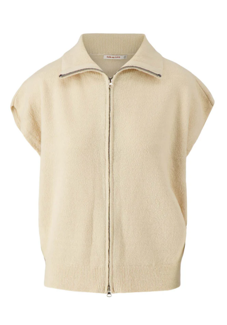 Zusss Zusss | Mouwloos vestje rits beige