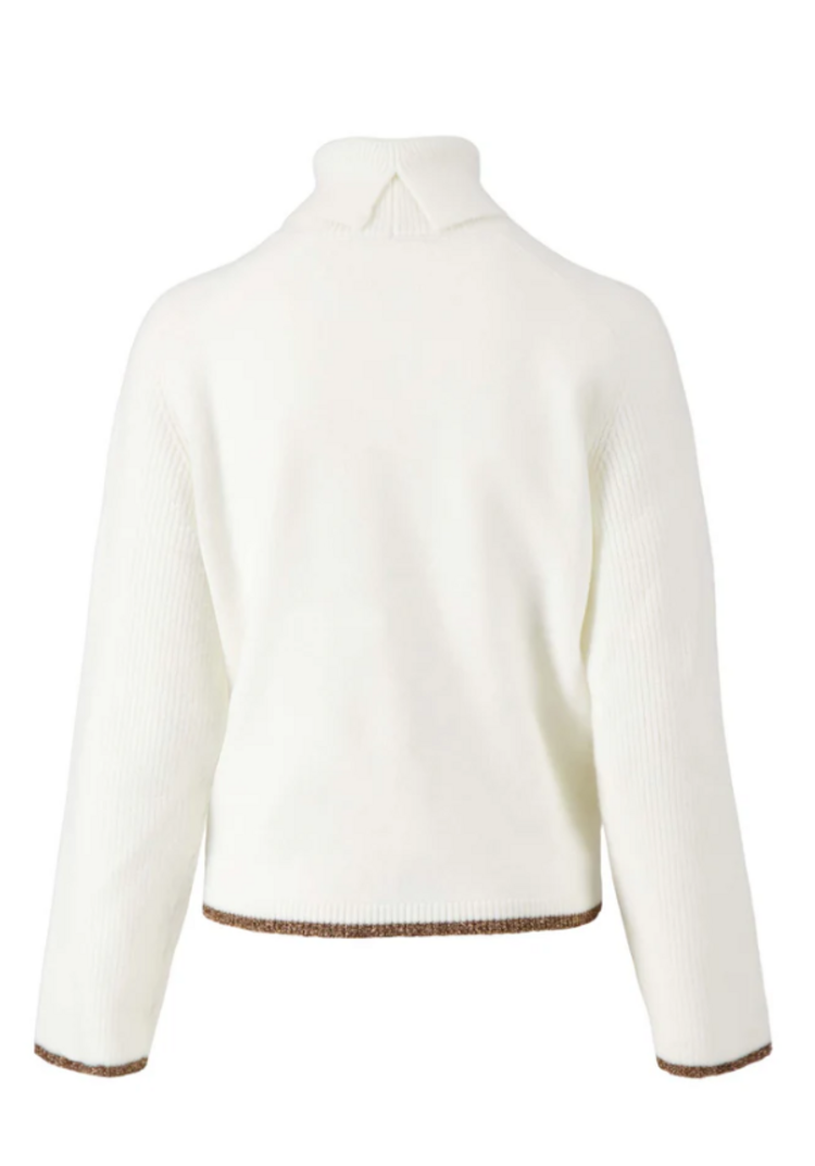 Zusss Zusss | Coltrui met gekleurde boord offwhite