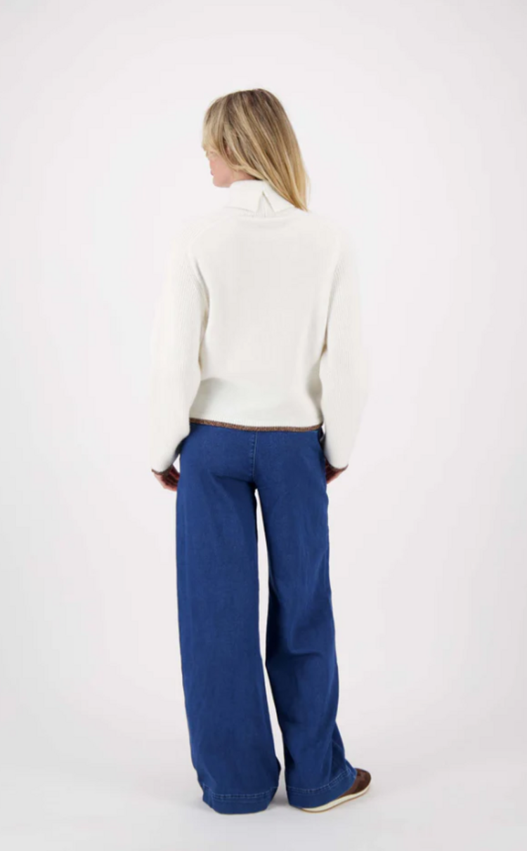 Zusss Zusss | Coltrui met gekleurde boord offwhite