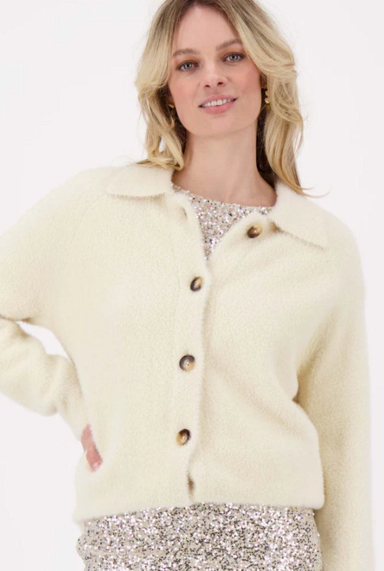 Zusss Zusss | Vest fluffy met polokraag