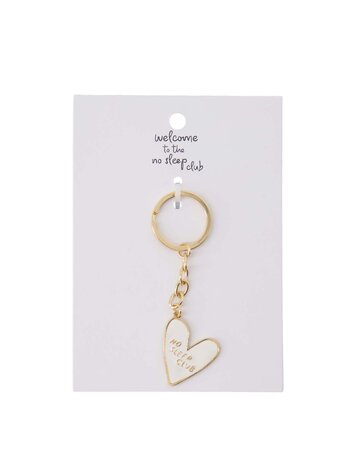Zusss Zusss | Ansichtkaart sleutelhanger hartje wit/goud