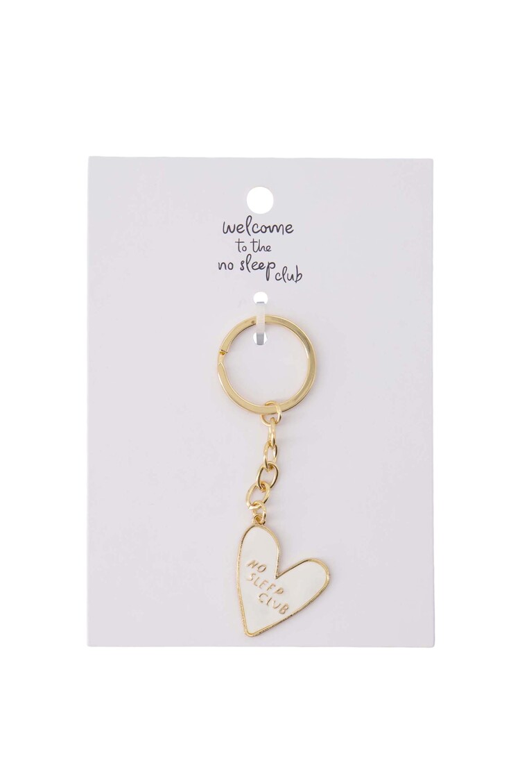 Zusss Zusss | Ansichtkaart sleutelhanger hartje wit/goud