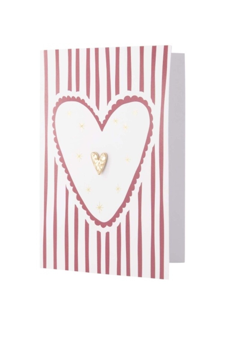 Zusss Zusss | Wenskaart broche hartje strepen