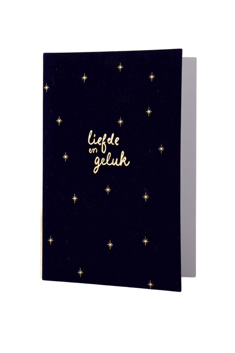 Zusss Zusss | Wenskaart velvet liefde en geluk donkerblauw