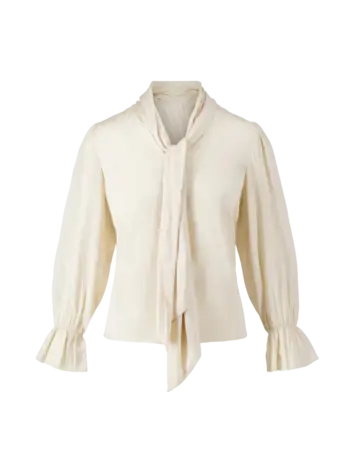 Zusss Zusss | Satijnen top met strik beige