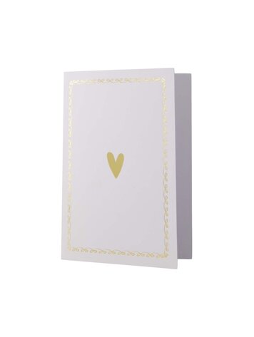 Zusss Zusss | Wenskaart hartje wit/goud