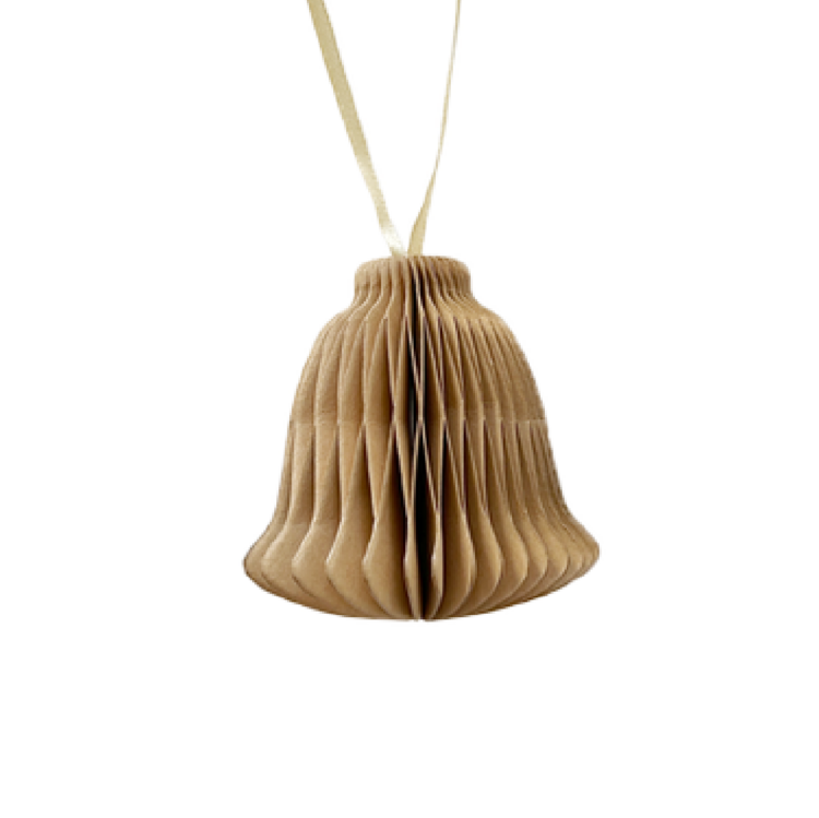 NoordLiving NoordLiving | Papieren kerstbel caramel 7x6cm