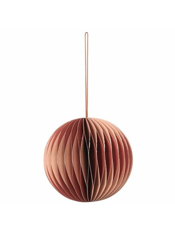 Broste Copenhagen Broste Copenhagen | Papieren kerstbal 9cm rood/soft roze