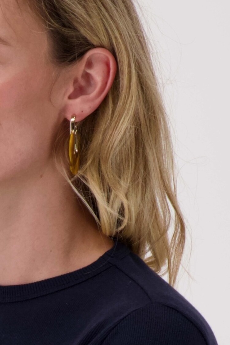 Zusss Zusss | Oorbellen resin rond mid brown