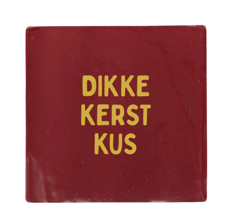 Label2X Label2X | Tegeltje dikke kerstkus rood