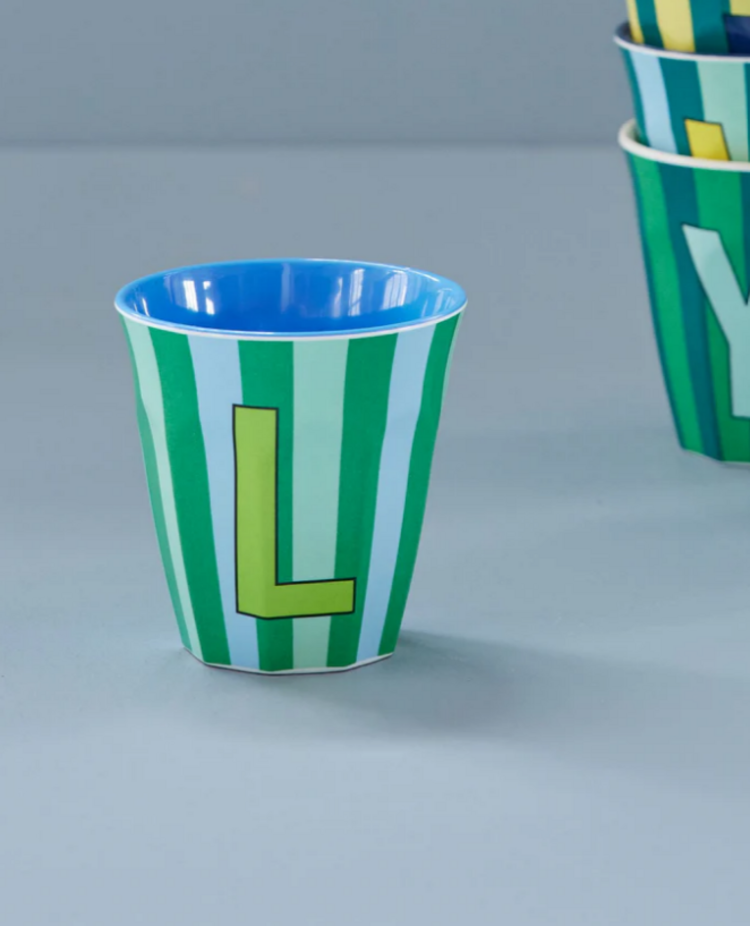 Rice Rice | Mok melamine L groen stripes