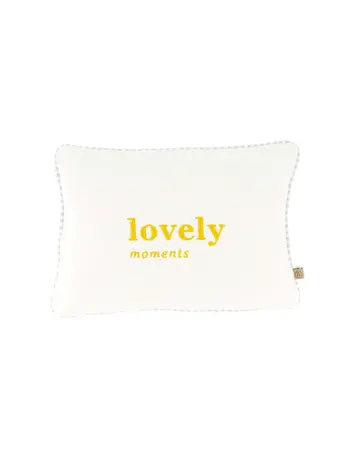 Zusss Zusss | Kussen lovely moments gekleurde bies 35x25cm